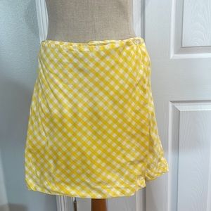 Vintage 1990’s Ralph Lauren golf skort yellow white 100% cotton women’s size 10